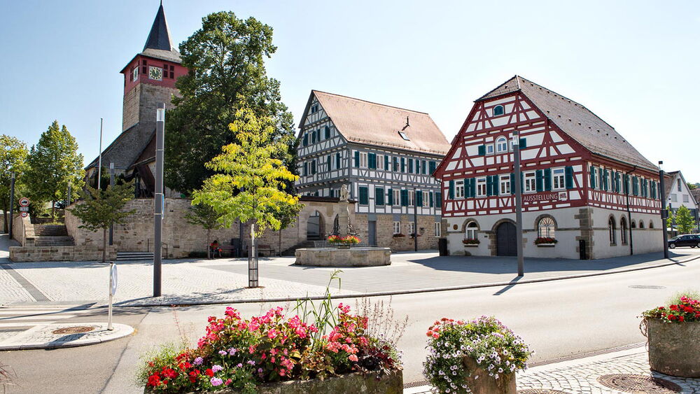 Ortskern mit Rathaus Winterbach